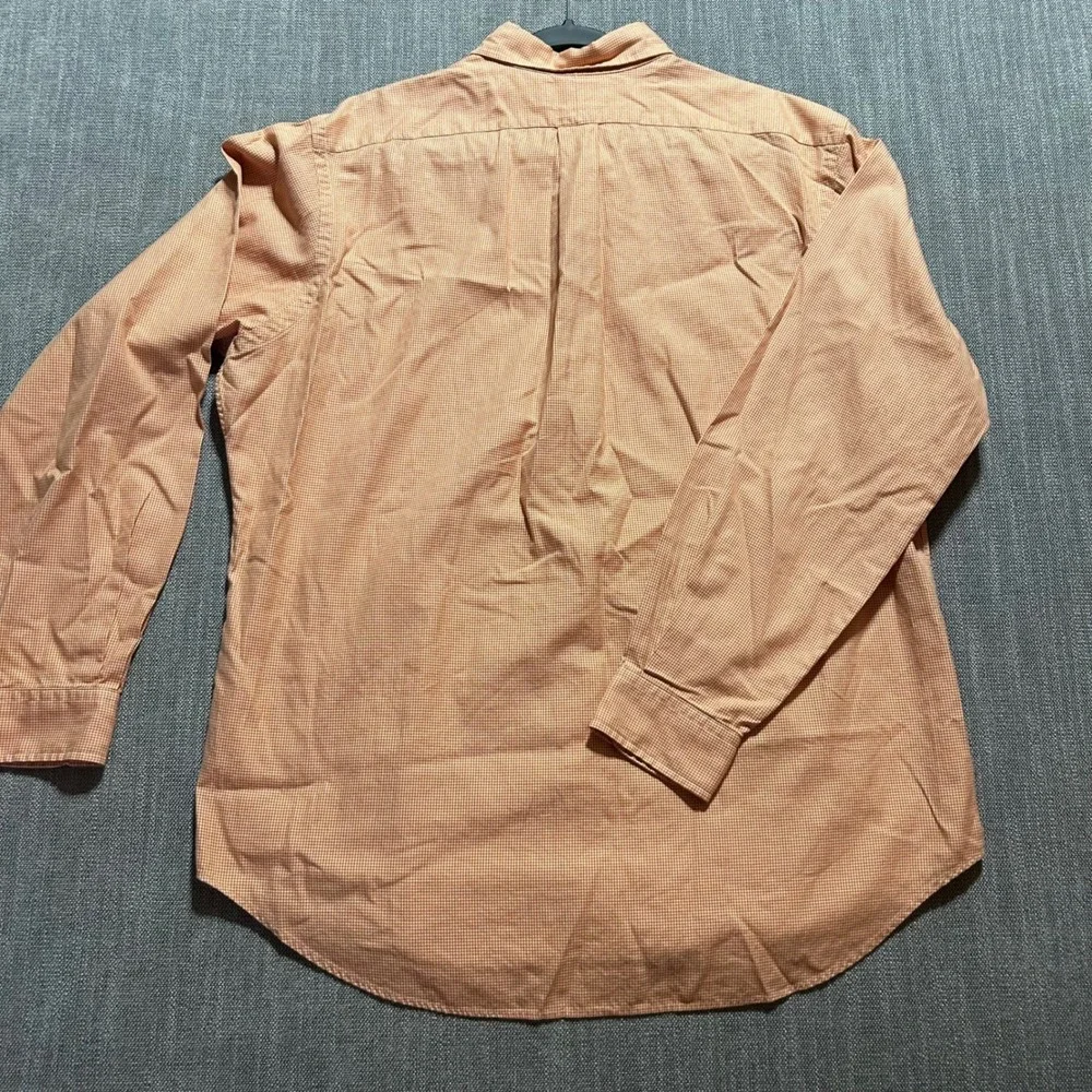 Ralph Lauren Mens Classic Fit Orange Houndstooth Button Down Shirt Large L - Picture 6 of 6